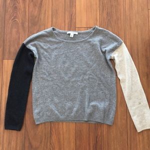 Color block cashmere sweater